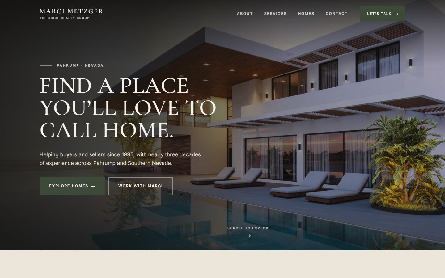 Marci Metzger real estate homepage