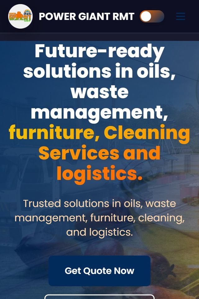 Power Giant RMT homepage on mobile